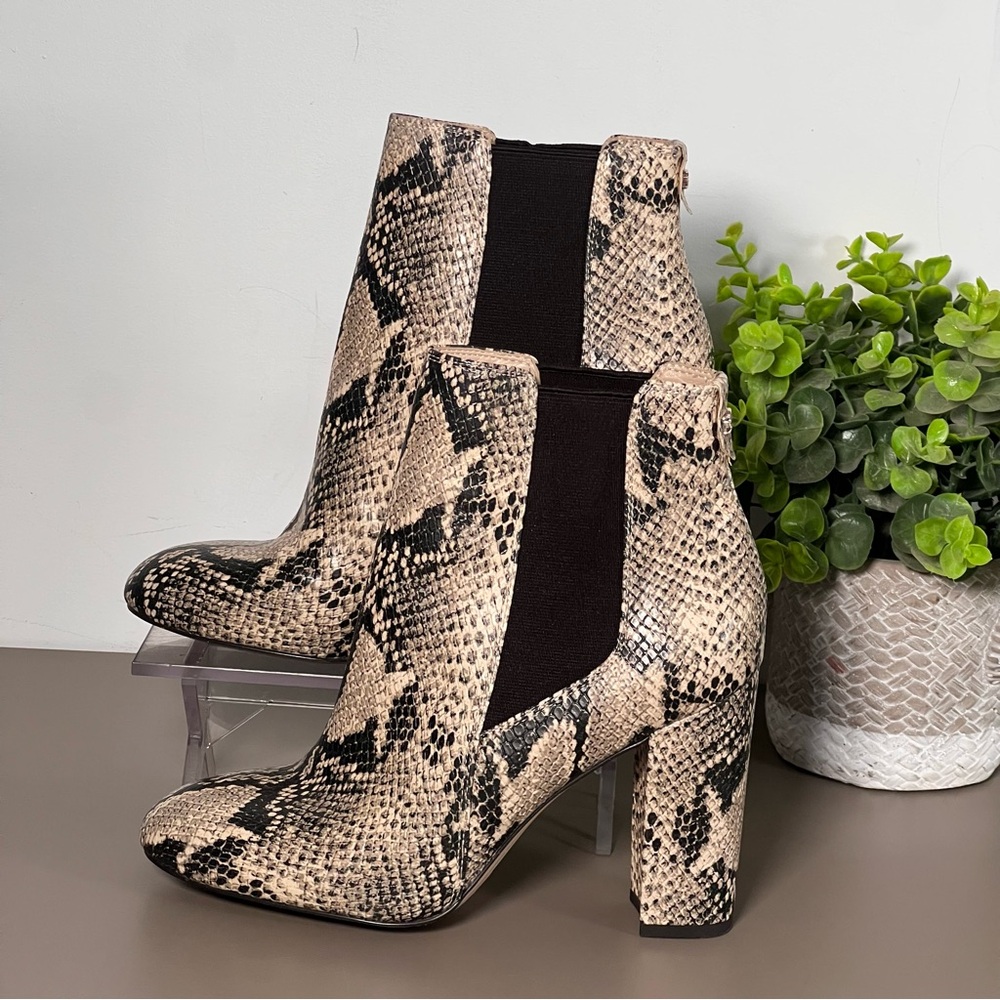 Sam Edelman Case Snake Print Python Heeled Bootie… - image 1